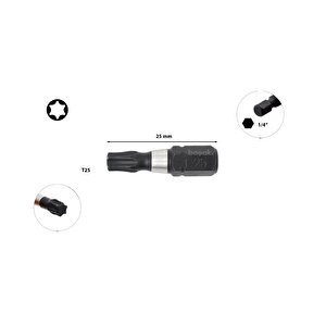 T25 X 25 Mm Darbeli Torx Bits Uç Cb/809tm