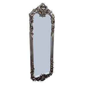 Ayna Oval 12570  Dikdörtgn Boy Döküm Polyester Gri̇ Eskitme Natüre Klasik El Yapım