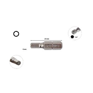 4 X25 Mm Bits Allen (alyan) Uç Cb/1840