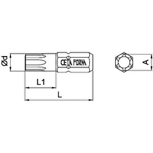 Ceta Form T7 X 25 Mm Torx Bits Uç Cb/803