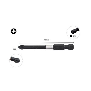 Cetaform Pz2 X 70mm Darbeli Yıldız Bits Uç Cb/712tm