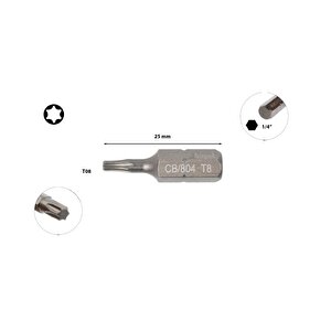 T8 X 25 Mm Torx Bits Uç Cb/804
