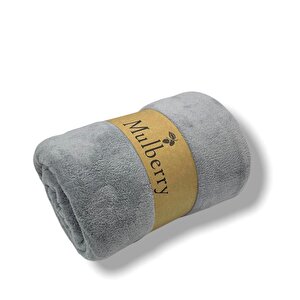 Wellsoft Battaniye, Televizyon Battaniyesi, Peluş, Polar Battaniye, Çift Kişilik 220*230-gri