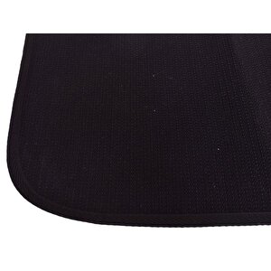 Kustulli Universal Terletmez 3'lü Pilot Kilim Minder Oto Kılıf Takımı Siyah K0606