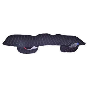 Kustulli Universal 3'lü Terletmez Kaymaz Oto Koltuk Kapitone Minder Siyah/gri K0590