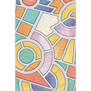 Cam Vitray Renkli Desenli Kendinden Yapışkanlı Folyo 90 Cm X 5 Mt Elf9005