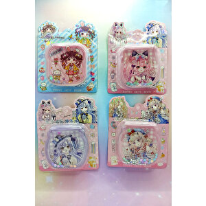 Sulu Pullu Anahtarlıklı Not Defteri (7x7 Cm) - Turuncu Saçlı Anime
