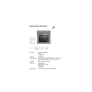Silverline 3'lü Gri Cam Ankastre Set (3481 Flam 60 Gri+cs5349s01+bo6501s01)