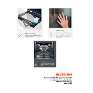 Silverline 3'lü Gri Cam Ankastre Set (3481 Flam 60 Gri+cs5349s01+bo6501s01)