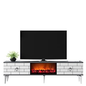 Varrna Tv Sehpasi Şömi̇neli̇ (alt Modül ) Antrasit- Beyaz Antrasit Beyaz