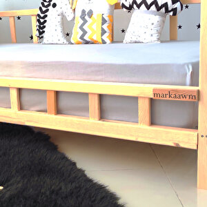 Premium Montessori Yatak Doğal Çam Çocuk Ahşap Karyola 90x200 cm