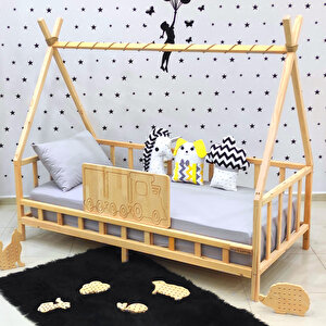 Montessori Yatak Ahşap Karyola Çocuk Ve Bebek Beşiği Tren