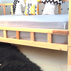 Premium Montessori Yatak Doğal Çam Çocuk Ahşap Karyola 80x180 cm