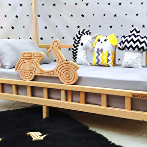 Ahşap Montessori Yatak Motorlu Çocuk Karyola Bebek Yatak
