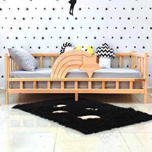 Montessori Karyola Çocuk Yatak Korkuluklu Ahşap Beşik 90x200 cm