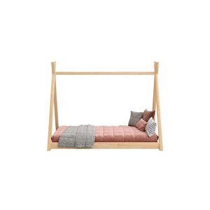 Montessori Bebek Yatak Ahşap Çocuk Karyolası Çilek No 2 80x180 cm