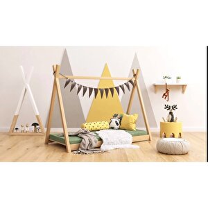 Montessori Bebek Yatak Ahşap Çocuk Karyolası Çilek No 2 80x130 cm