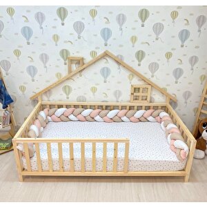 Ahşap Karyola Bebek Montessori Karyola Çocuk Yatak Doğal Çam 120x200 cm
