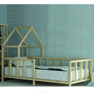 Selen Çocuk Yatak Montessori Karyola Doğal Çam Beşik