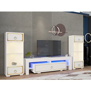 Li̇ssa Ki̇taplik, Tv Sehpasi Takimi Beyaz-Altin Beyaz-Altın