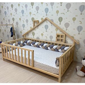 Ahşap Karyola Bebek Montessori Karyola Çocuk Yatak Doğal Çam