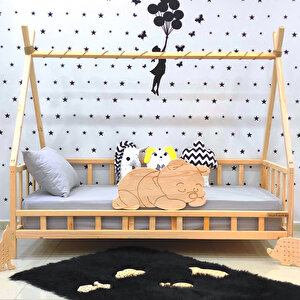 Ayıcıklı Montessori Yatak Ahşap Çocuk Ve Bebek Karyola