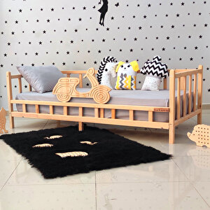Motosikletli Montessori Yatak Ahşap Beşik Çocuk Karyola 60x120 cm
