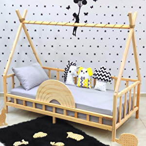 Montessori Karyola Ahşap Çocuk Yatak Gökkuşağı Nirvana 90x200 cm