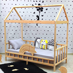 Kayan Yıldız Montessori Yatak Çocuk Karyola Bebek Beşiği 60x120 cm