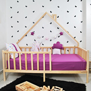 Montessori Yatak Çocuk Karyola Beşik Doğal Çam Ağacı Defne 80x180 cm