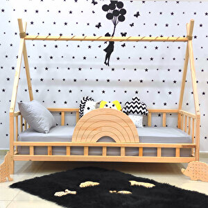 Montessori Karyola Ahşap Çocuk Yatak Gökkuşağı Nirvana 90x190 cm