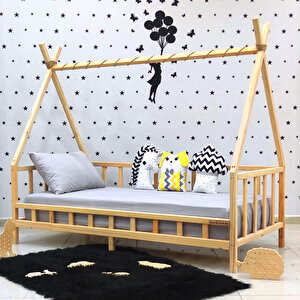 Nirvana Montessori Yatak Doğal Ahşap Karyola Çocuk Yatak 80x130 cm