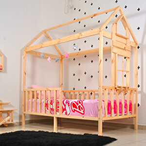 Montessori Yatak Ahşap Çocuk Karyola Bebek Beşik 100x200 cm