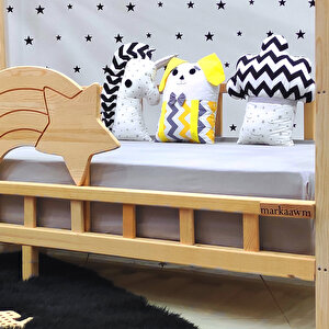 Kayan Yıldız Montessori Yatak Çocuk Karyola Bebek Beşiği 100x200 cm