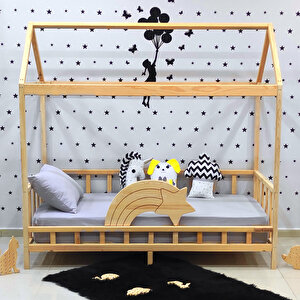 Kayan Yıldız Montessori Yatak Çocuk Karyola Bebek Beşiği 80x180 cm