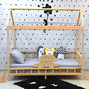 Doğal Çam Montessori Karyola Çocuk Ve Bebek Yatağı 120x200 cm
