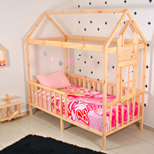 Montessori Yatak Ahşap Çocuk Karyola Bebek Beşik 80x180 cm