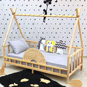 Montessori Yatak Nirvana Gökkuşağı Yıldızlı Karyola 80x180 cm