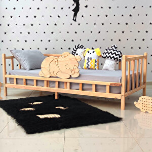 Ayıcıklı Montessori Yatak Ahşap Karyola Bebek Beşik 90x200 cm