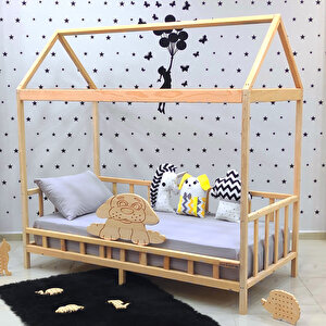 Doğal Çam Montessori Karyola Çocuk Ve Bebek Yatağı 60x120 cm