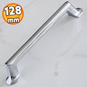 Nal Krom Metal Kulp 128 Mm-12.8 Cm Mobilya Çekmece Mutfak Dolabı Dolap Kapak Kulpları Kulbu