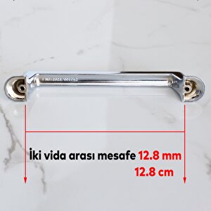 Nal Krom Metal Kulp 128 Mm-12.8 Cm Mobilya Çekmece Mutfak Dolabı Dolap Kapak Kulpları Kulbu