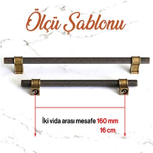 Hisar Antik Sarı Metal Kulp 160 Mm Tırtıklı Desen Mobilya Çekmece Dolap Mutfak Dolabı Kulpları Kulbu