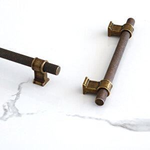 Hisar Antik Sarı Metal Kulp 160 Mm Tırtıklı Desen Mobilya Çekmece Dolap Mutfak Dolabı Kulpları Kulbu