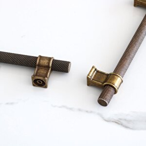 Hisar Antik Sarı Metal Kulp 160 Mm Tırtıklı Desen Mobilya Çekmece Dolap Mutfak Dolabı Kulpları Kulbu