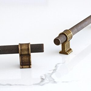 Hisar Antik Sarı Metal Kulp 160 Mm Tırtıklı Desen Mobilya Çekmece Dolap Mutfak Dolabı Kulpları Kulbu