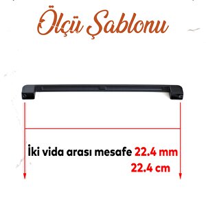 Gölcük Siyah Metal Kulp 224 Mm-22.4 Cm Mobilya Çekmece Dolabı Dolap Mutfak Kapak Kulpları Kulbu Kulpu