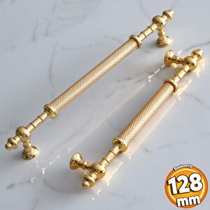 Ladin Altın Gold Metal Kulp 128 Mm-12.8 Cm Mobilya Çekmece Mutfak Dolabı Dolap Kapak Kulpları Kulbu