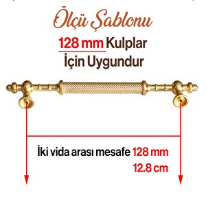Ladin Altın Gold Metal Kulp 128 Mm-12.8 Cm Mobilya Çekmece Mutfak Dolabı Dolap Kapak Kulpları Kulbu
