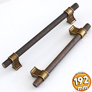 Hisar Antik Sarı Metal Kulp 192 Mm Tırtıklı Desen Mobilya Dolap Çekmece Mutfak Dolabı Kulpları Kulbu